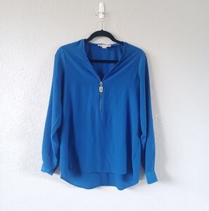 Michael Kors Royal Blue Quarter Zip Top